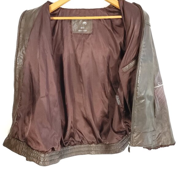 Leather Jacket Women's Large? Brown Zip Front Hand Painted Horses Modified - Picture 11 of 16